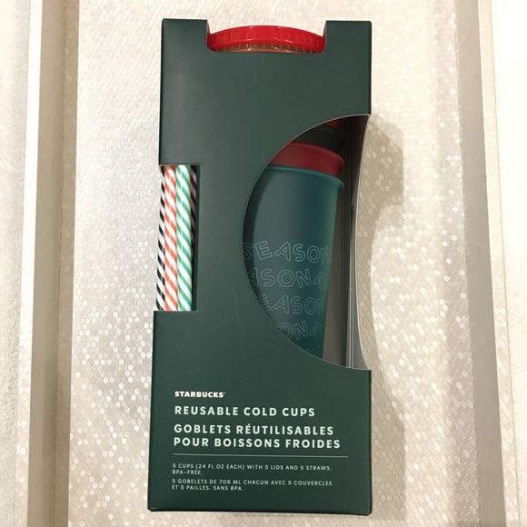 Starbucks Holliday Reusable Cold Cups 5 pack - Picture 1 of 4